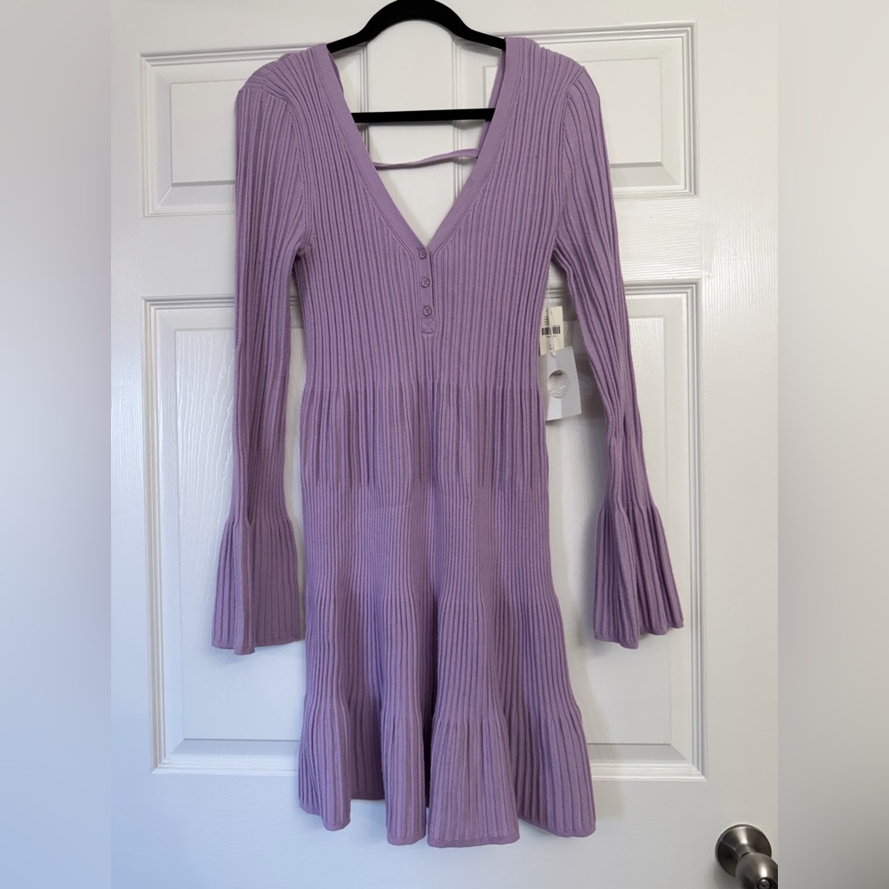 Anthropologie Daily Practice Bell-Sleeve Sweater Mini Dress | Size XL